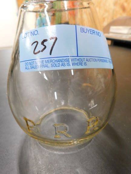 P.R.R. 5 1/2 inch clear cast globe: P.R.R. 5 1/2 inch clear glass globe overall good condition no cracks or chips