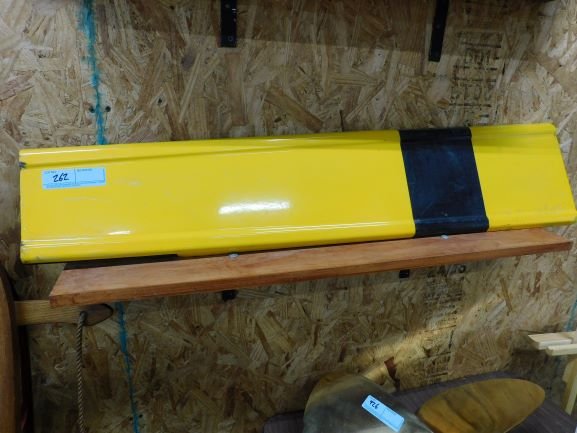 yellow and black porcelian semaphore blade: 42 inches yellow and black porcelain semaphore blade very few chips overall good condition