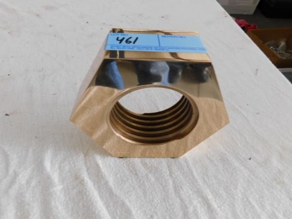 large brass nut: polished brass nut 5 1/2 inches tall 2 inches thick
