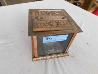 national cash register recipt box: brass and glass national cash register receipt box nice condition