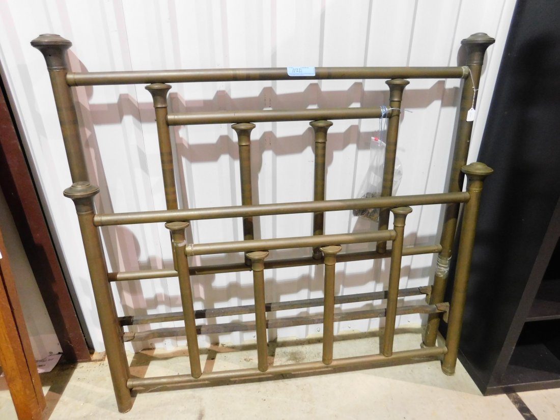 brass headboard & footboard: brass headboard and footboard, approx. 53" wide, headboard 52" tall, footboard 36" tall, no side rails, comes with casters, good condition