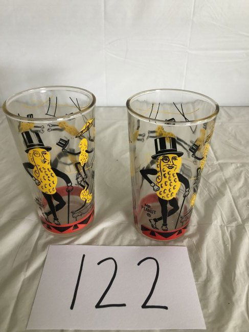 (2) Mr. Peanut circus glasses (1 of 2)