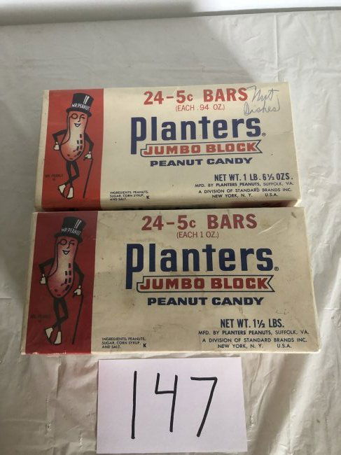 (2) planters peanut jumbo block candy cardboard boxes (1 of 1)
