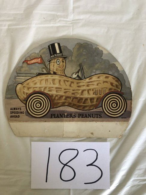 early rare planters peanut cardboard hand fan (1 of 2)
