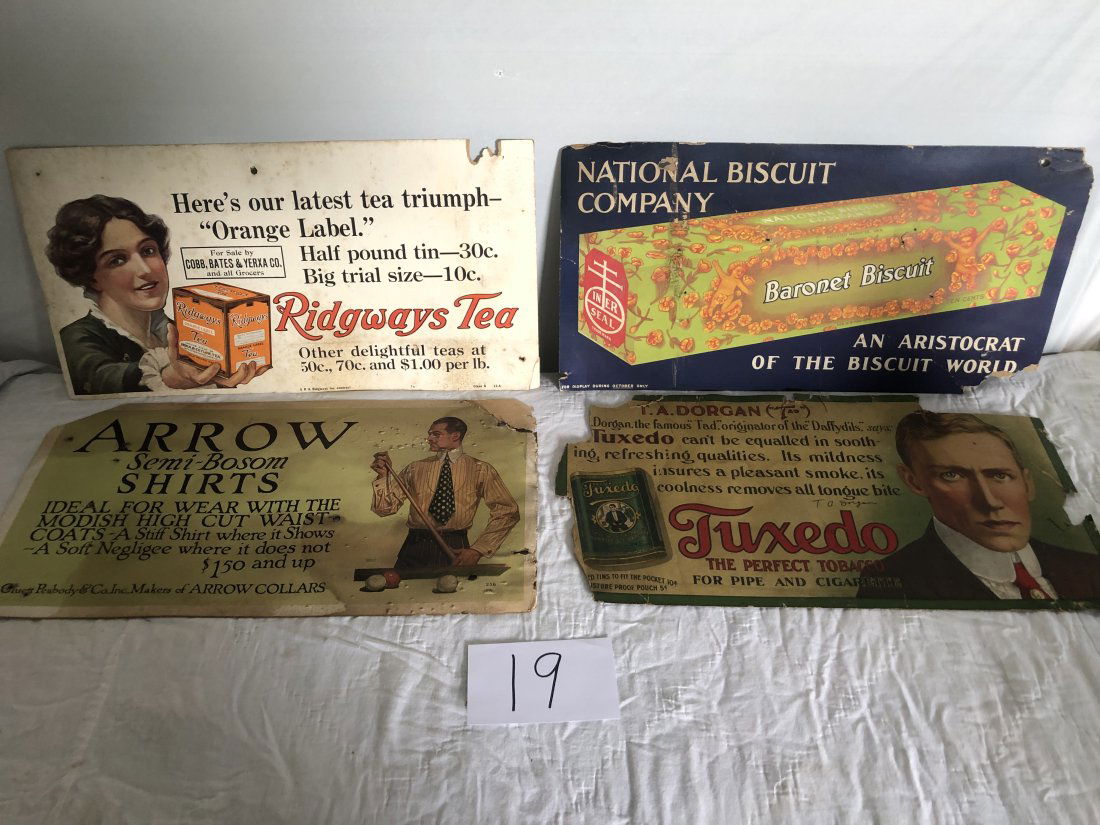 (4) cardboard advertising trolley signs (1 of 4)