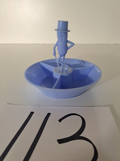 planters peanut/mr peanut blue 3 compartment plastic nut dish (1 of 5)