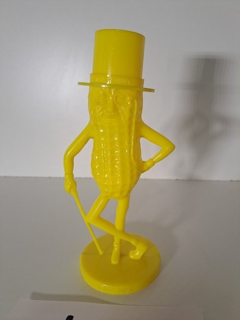 yellow mr peanut plastic bank (1 of 3)