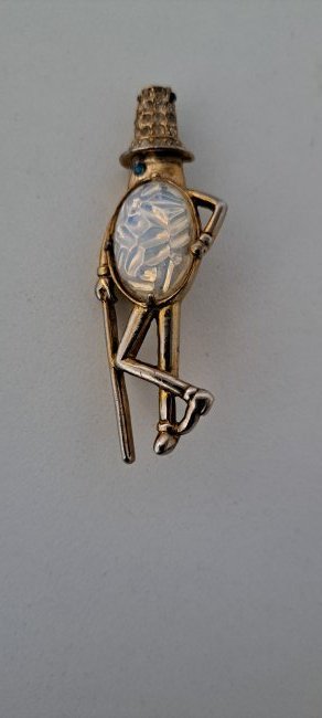 rare mother of pearl planters mr peanut jewel pin (1 of 3)