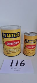 (2) Planters Peanut corn chip containers (unopened)