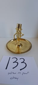 gold tone Mr. Peanut ashtray