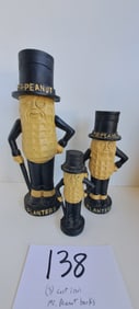 (3) cast iron Mr. Peanut banks