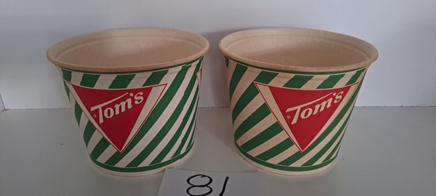 2 Tom's  Peanuts cardboard containers