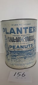 rare Planters Peanut SalI-In-Shell 10 lb. tin