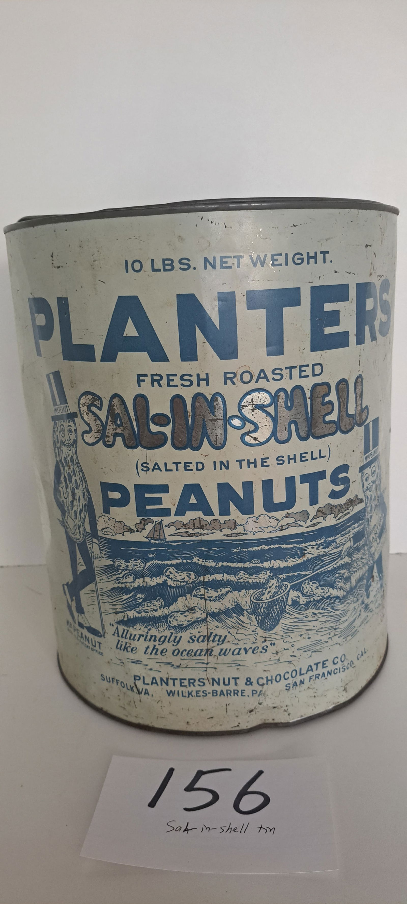 rare Planters Peanut SalI-In-Shell 10 lb. tin (1 of 4)