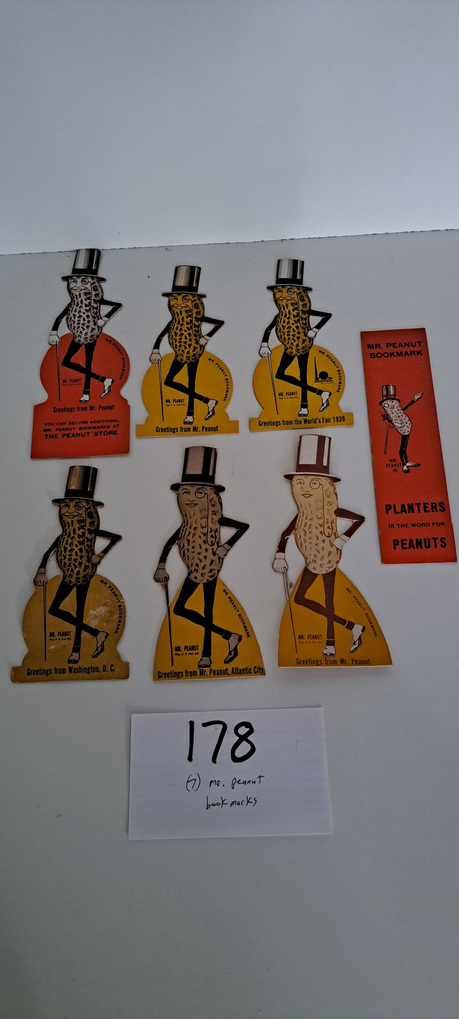 7 different Mr. Peanut bookmarks (1 of 5)
