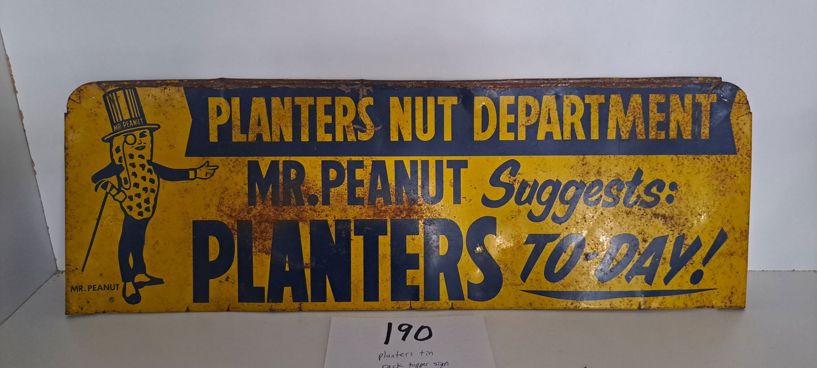 Planters Peanut tin rack topper sign (1 of 5)