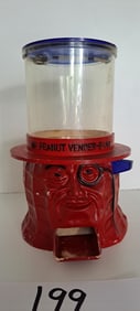 red Mr. Peanut vender bank