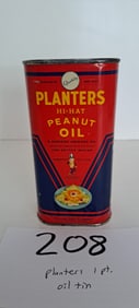 Planters Peanut 1 pt.  peanut oil tin
