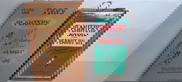 Planters Peanut oil tin with box