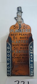 rare Planters Peanut die cut tin counter display