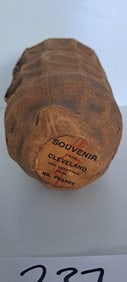 paper mache peanut w/ Cleveland decal