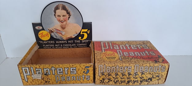 planters peanut die cut cardboard display box