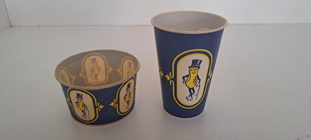 Mr. Peanut Dixie cup and bowl
