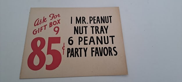 Planters Peanut cardboard sign