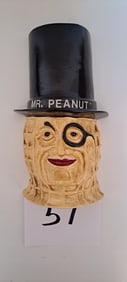 Mr. Peanut ceramic wall pocket