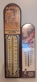 (2) Planters Peanut wooden thermometers