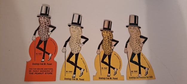 (4) Mr. Peanut bookmarks