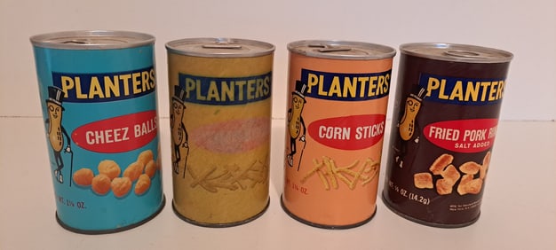 (4) Planters Peanuts product containers
