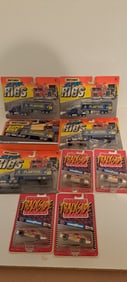 (9) collectible Planters Peanut trucks and race cars