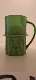 Mr. Peanut lime green plastic cup