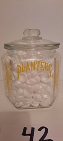 Planters Peanut 6 sided glass counter jar