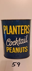 Planters Peanuts  metal trash can