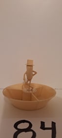 tan Mr. Peanut 3 compartment nut dish