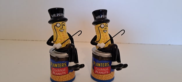 (2) Mr. Peanut lidded trinket boxes