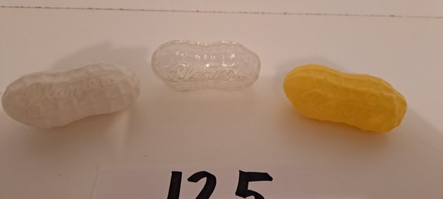 (3) Planters Peanut 2 piece plastic peanut containers