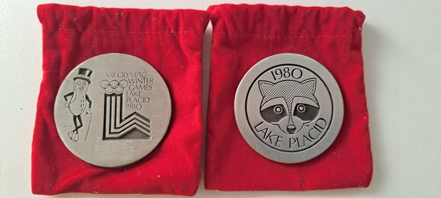 (2) 1980 Lake Placid Olympic coins