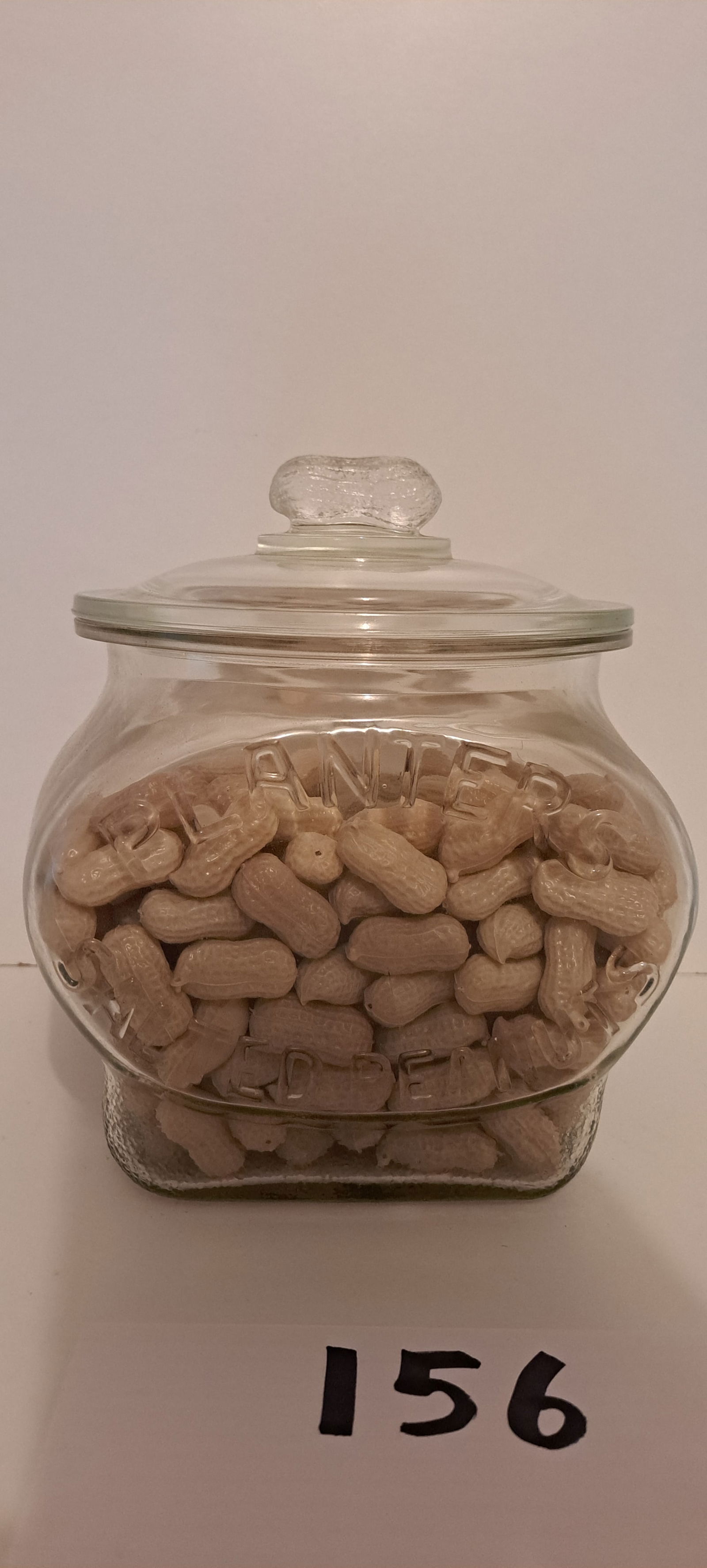 Planters Peanut "football" glass counter jar (1 of 4)