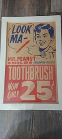 Mr. Peanut toothbrush sign