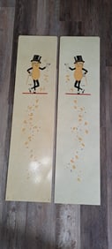 pair of Mr. Peanut rack signs