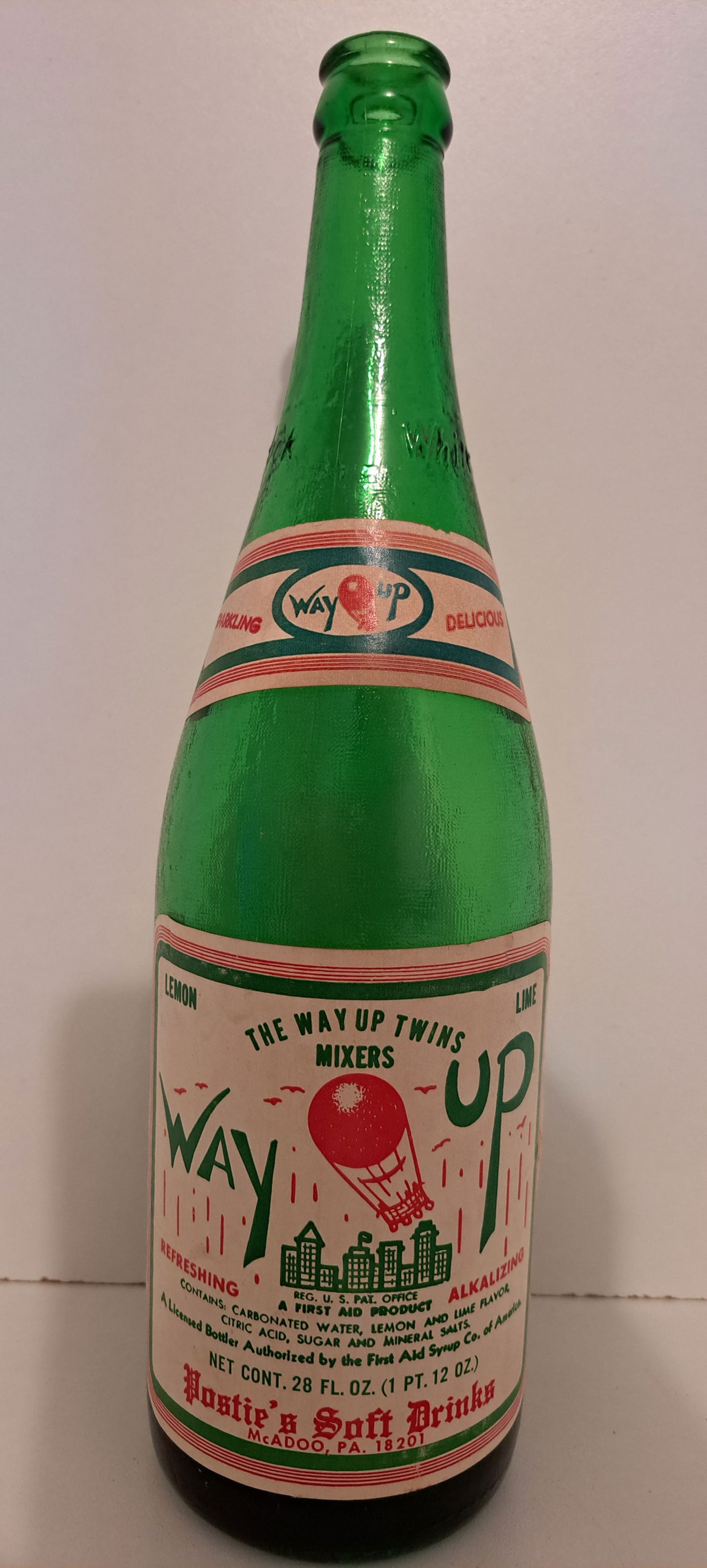 Way Up Postie's soft drink glass bottle (1 of 3)