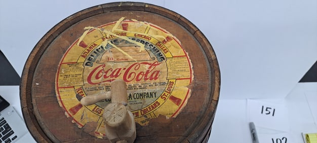 early Coca-Cola 10 gallon wooden barrel
