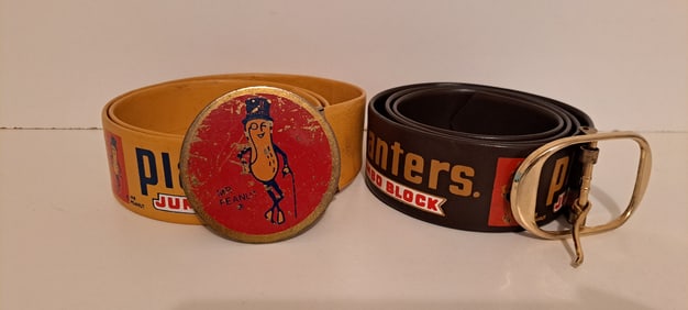 (2) Planters Peanut jumbo block belts