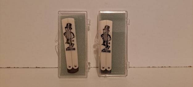 (2) Mr. Peanut butterfly knives