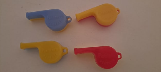 (4) Planters Peanut whistles