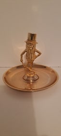 gold tone Mr. Peanut ashtray