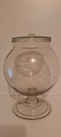 Planters Peanut glass pedestal jar